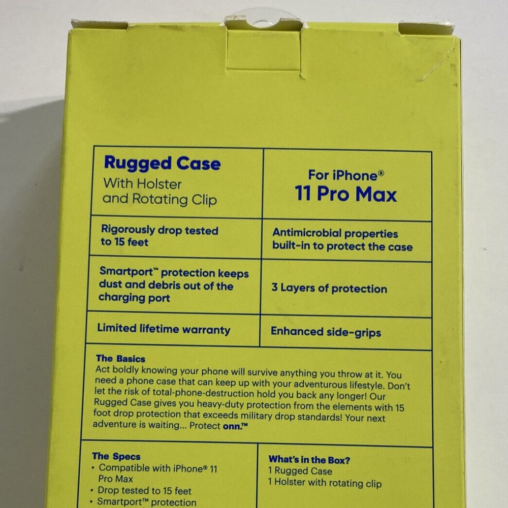 iPhone 11 Pro Max Protect Onn Rugged Case Holster & Rotating Clip Grey Gray NEW - Picture 4 of 5